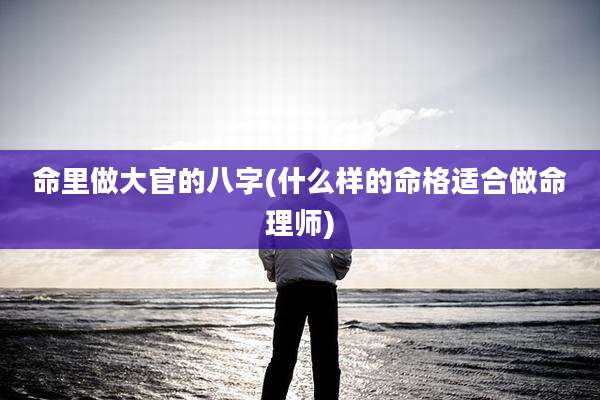 命里做大官的八字(什么样的命格适合做命理师)