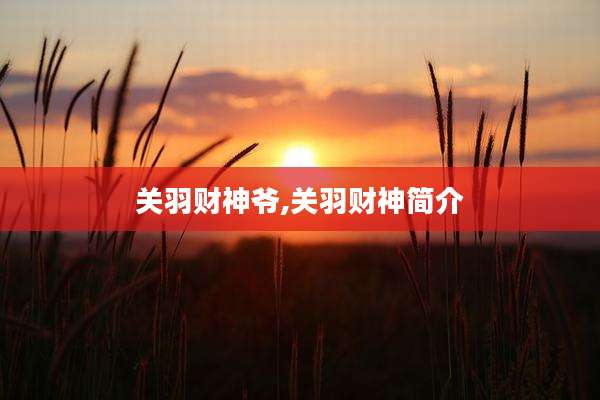 关羽财神爷,关羽财神简介