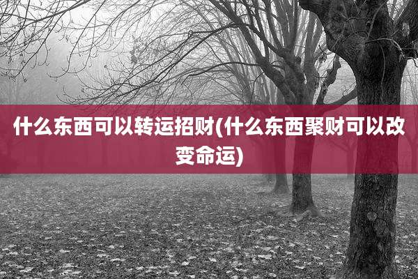 什么东西可以转运招财(什么东西聚财可以改变命运)