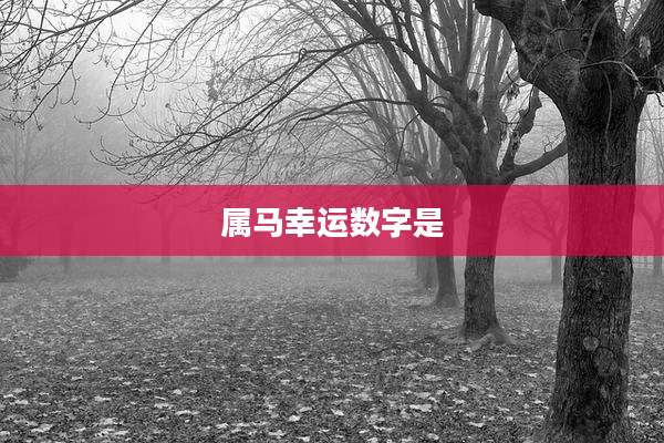 属马幸运数字是