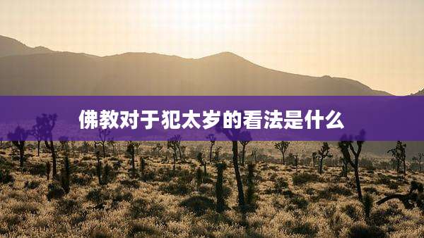 佛教对于犯太岁的看法是什么