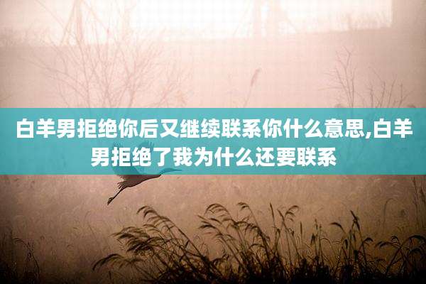 白羊男拒绝你后又继续联系你什么意思,白羊男拒绝了我为什么还要联系