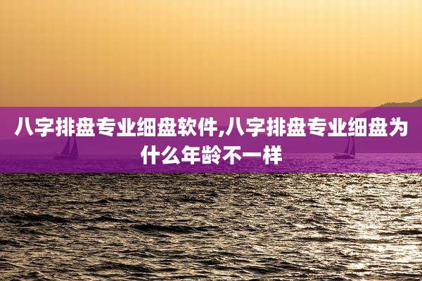 八字排盘专业细盘软件,八字排盘专业细盘为什么年龄不一样