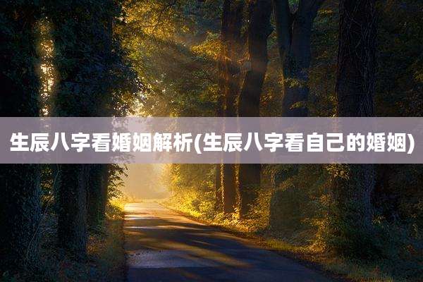 生辰八字看婚姻解析(生辰八字看自己的婚姻)
