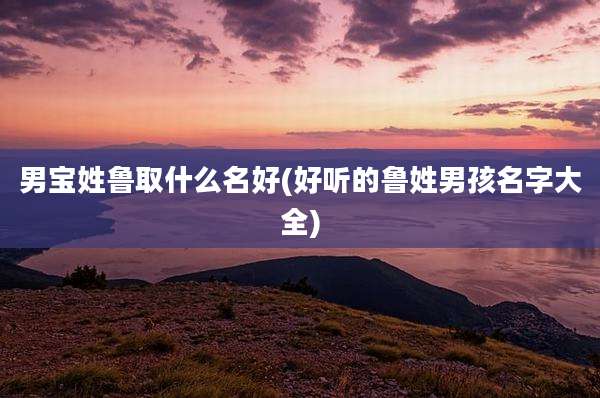 男宝姓鲁取什么名好(好听的鲁姓男孩名字大全)