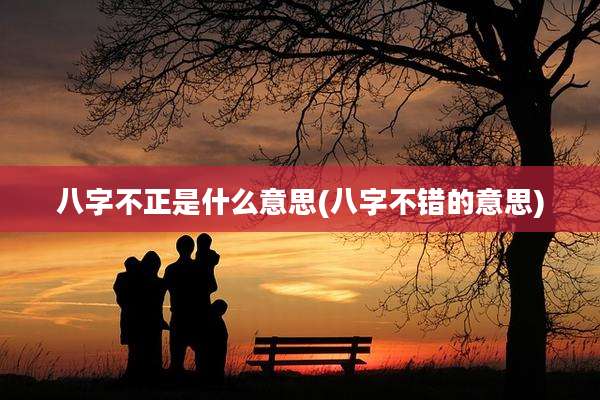 八字不正是什么意思(八字不错的意思)