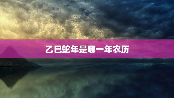 乙巳蛇年是哪一年农历