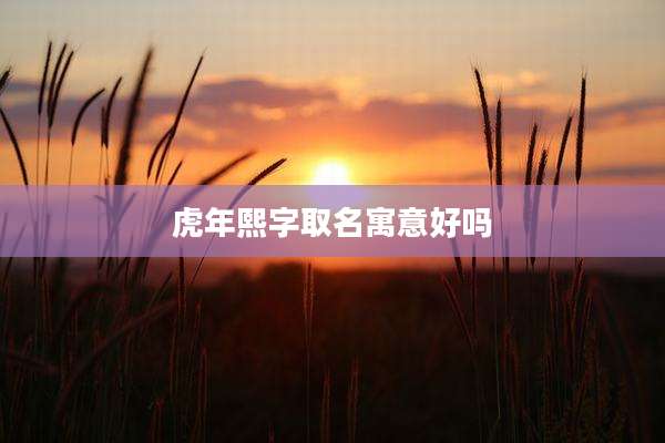 虎年熙字取名寓意好吗