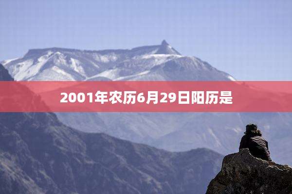 2001年农历6月29日阳历是