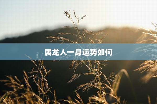 属龙人一身运势如何