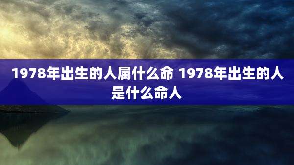 1978年出生的人属什么命 1978年出生的人是什么命人