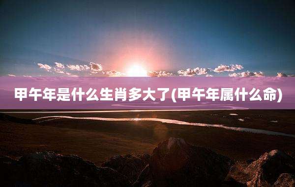甲午年是什么生肖多大了(甲午年属什么命)