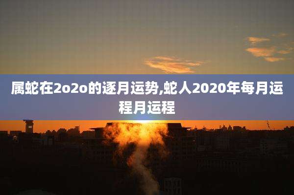 属蛇在2o2o的逐月运势,蛇人2020年每月运程月运程