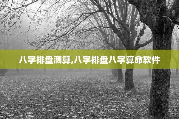 八字排盘测算,八字排盘八字算命软件