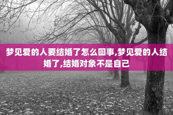 梦见爱的人要结婚了怎么回事,梦见爱的人结婚了,结婚对象不是自己