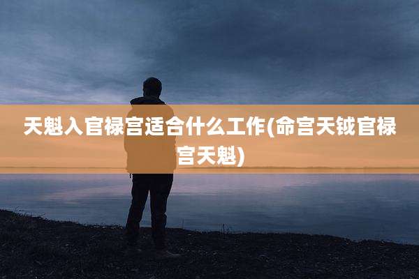 天魁入官禄宫适合什么工作(命宫天钺官禄宫天魁)