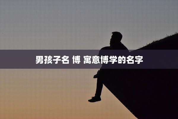 男孩子名 博 寓意博学的名字