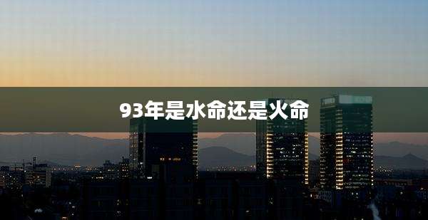 93年是水命还是火命