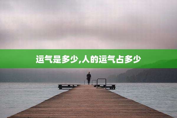运气是多少,人的运气占多少