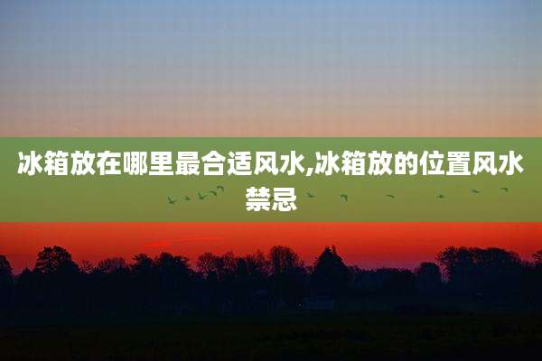 冰箱放在哪里最合适风水,冰箱放的位置风水禁忌