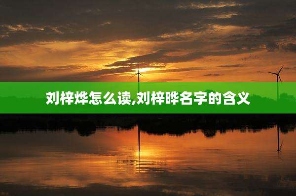 刘梓烨怎么读,刘梓晔名字的含义