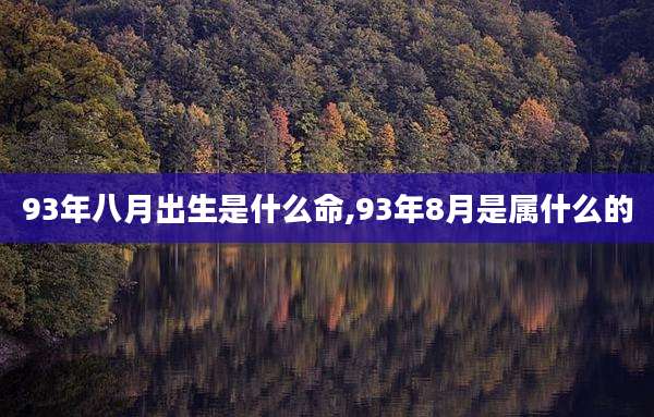 93年八月出生是什么命,93年8月是属什么的
