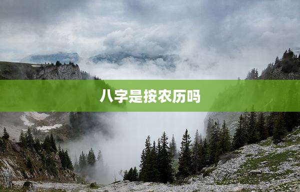 八字是按农历吗