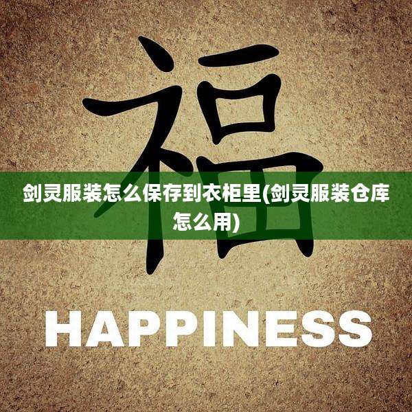剑灵服装怎么保存到衣柜里(剑灵服装仓库怎么用)