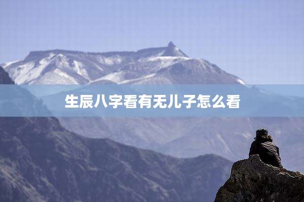 生辰八字看有无儿子怎么看