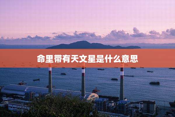 命里带有天文星是什么意思
