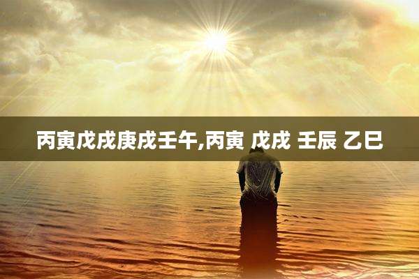 丙寅戊戌庚戌壬午,丙寅 戊戌 壬辰 乙巳