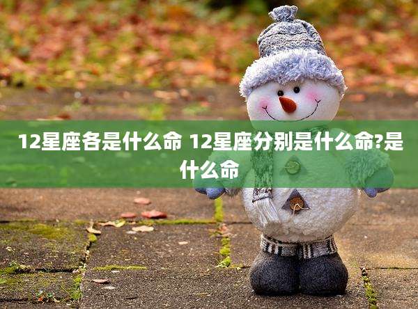 12星座各是什么命 12星座分别是什么命?是什么命