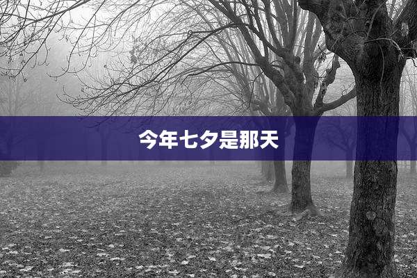 今年七夕是那天