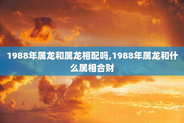 1988年属龙和属龙相配吗,1988年属龙和什么属相合财