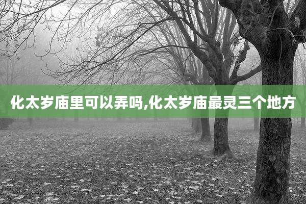 化太岁庙里可以弄吗,化太岁庙最灵三个地方
