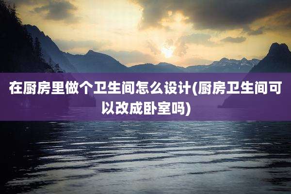 在厨房里做个卫生间怎么设计(厨房卫生间可以改成卧室吗)