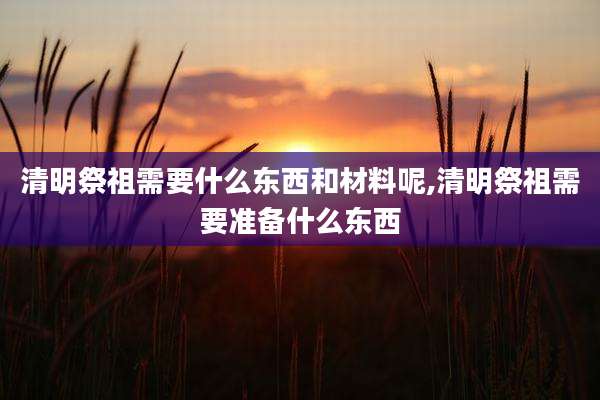 清明祭祖需要什么东西和材料呢,清明祭祖需要准备什么东西