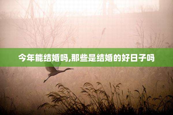 今年能结婚吗,那些是结婚的好日子吗