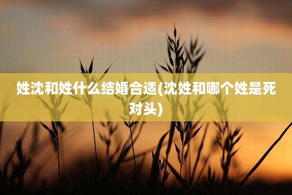 姓沈和姓什么结婚合适(沈姓和哪个姓是死对头)