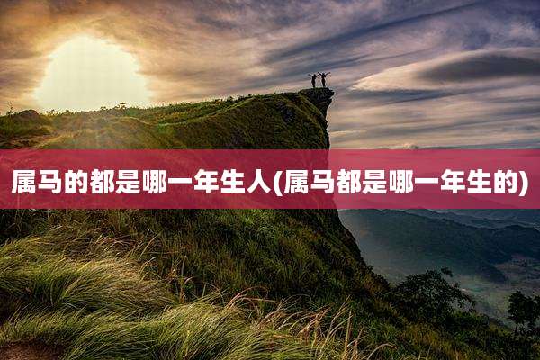 属马的都是哪一年生人(属马都是哪一年生的)