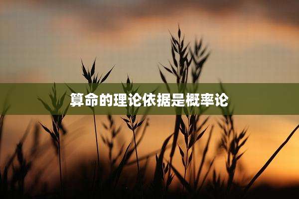 算命的理论依据是概率论