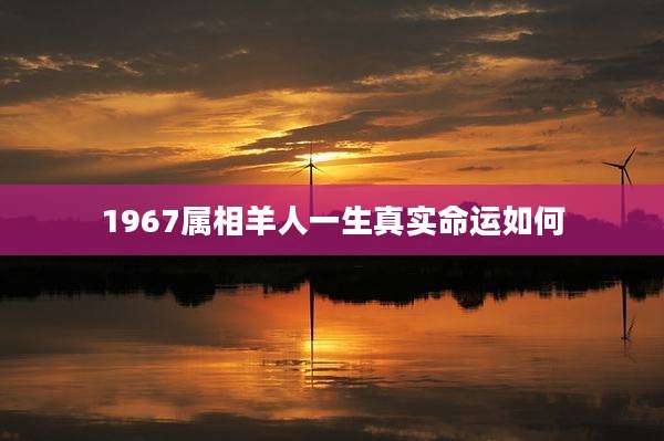 1967属相羊人一生真实命运如何