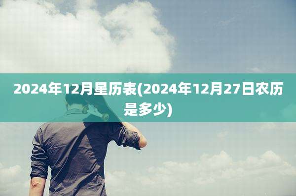 2024年12月星历表(2024年12月27日农历是多少)