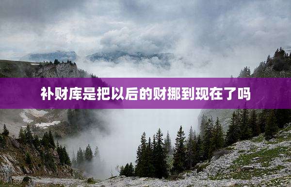 补财库是把以后的财挪到现在了吗