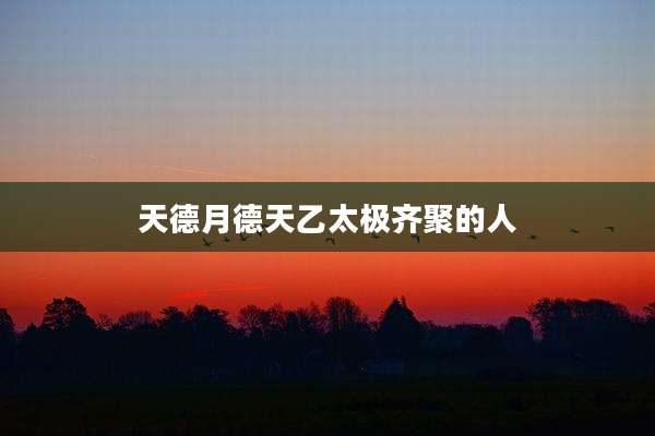 天德月德天乙太极齐聚的人