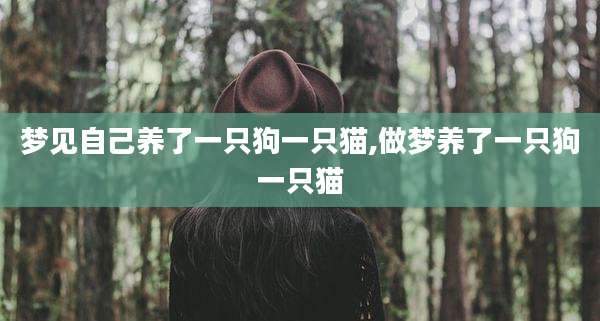 梦见自己养了一只狗一只猫,做梦养了一只狗一只猫