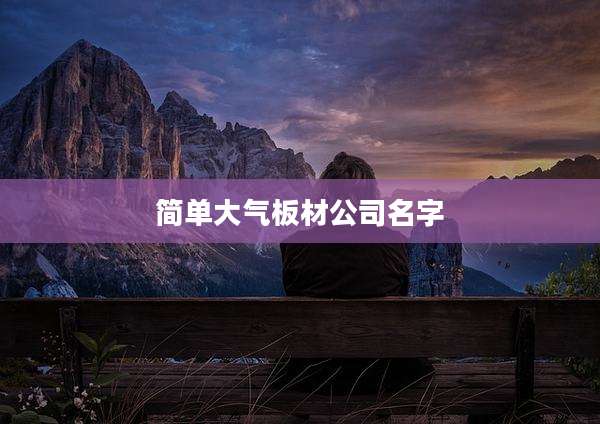 简单大气板材公司名字