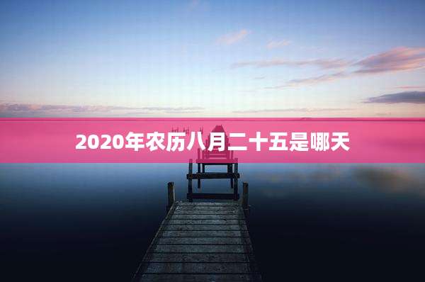 2020年农历八月二十五是哪天