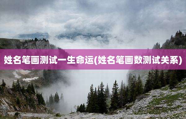姓名笔画测试一生命运(姓名笔画数测试关系)