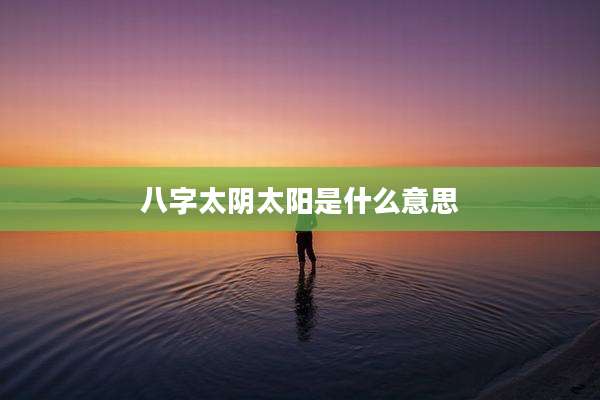 八字太阴太阳是什么意思
